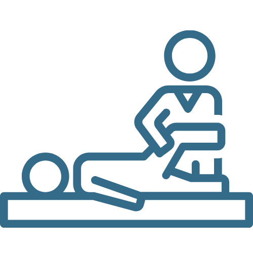 kinesitherapie Un bonhomme qui manipule un autre bonhomme
